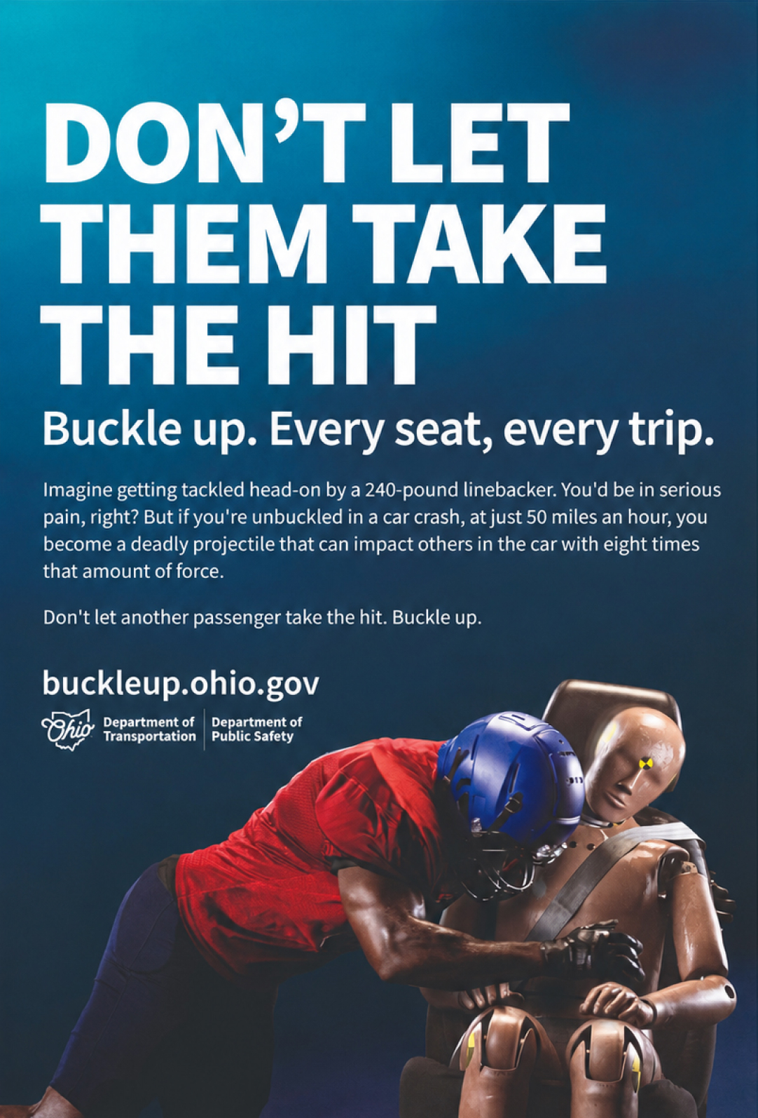 Don’t let them take the hit. Buckle up. Every seat, every trip.