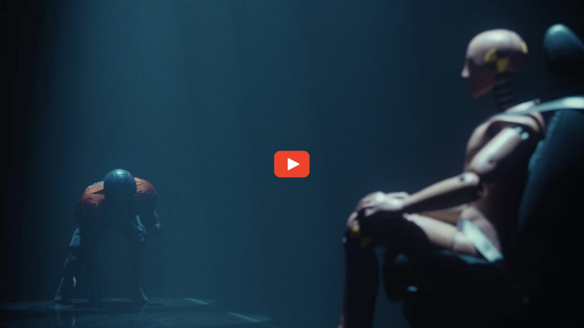Ohio seat belt campaign video featuring a helmeted passenger.