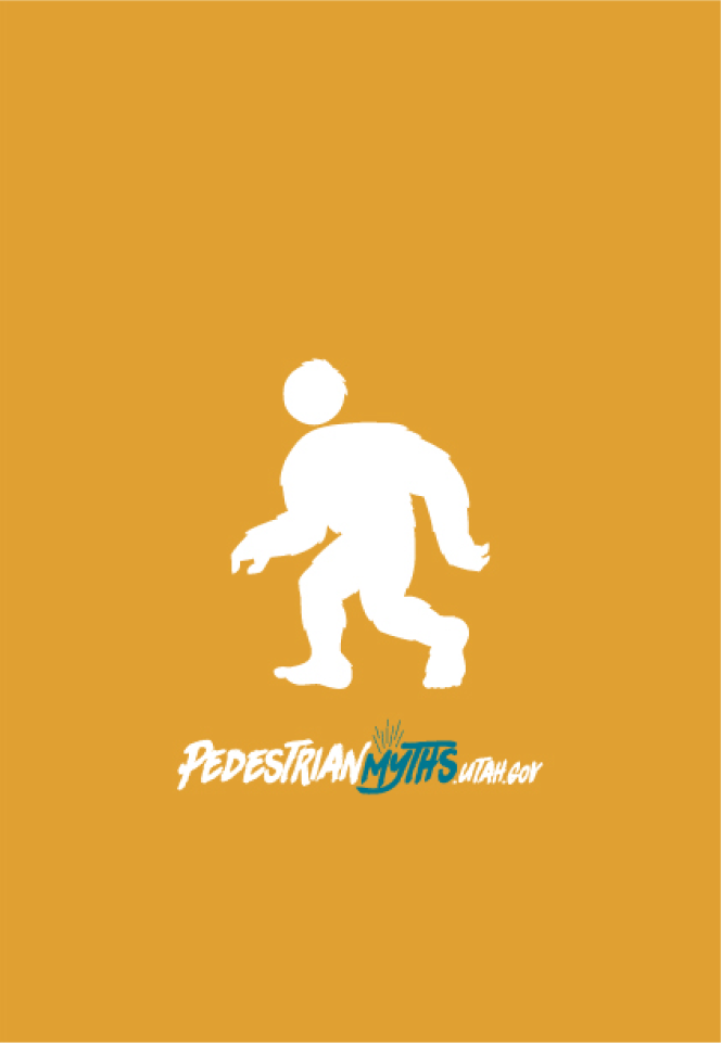 Bigfoot PedestrianMyths.utah.gov bus shelter advertisement