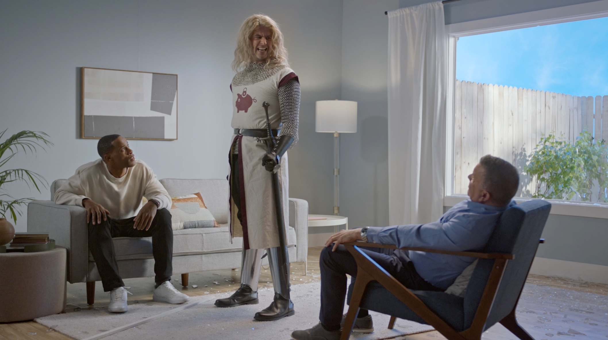 A Knight of Scamalot advises Utahns in a living room